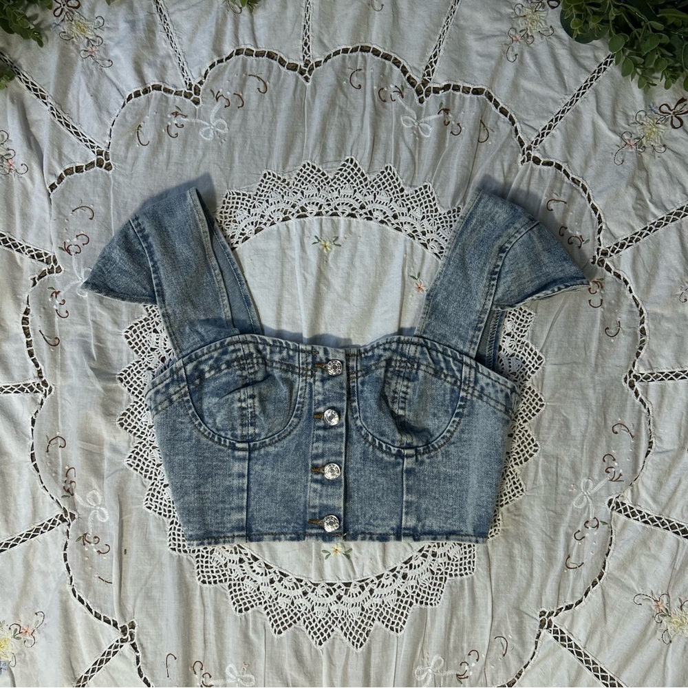 Denim crop top